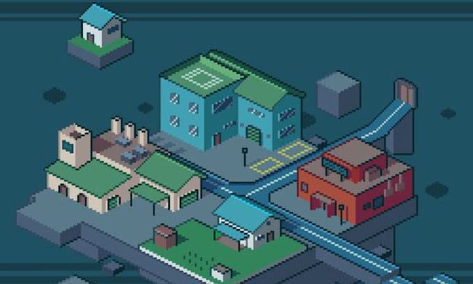 create professional isometric pixel art for game assets and backgrounds