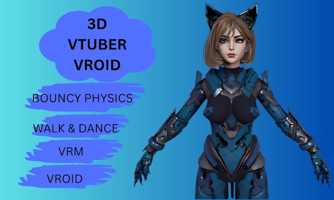 design upload  3d vtuber avatar for vrchat and streaming