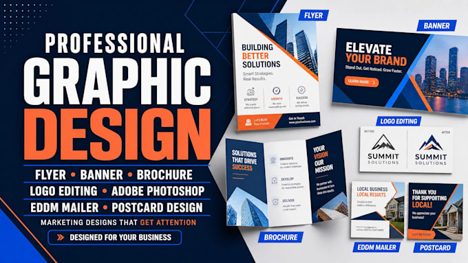 do graphic design, logo editing, adobe photoshop work, eddm mailer, postcard