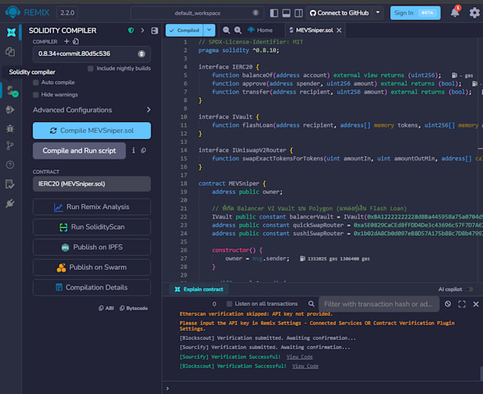 deploy smart contracts and setup your web3 vps server