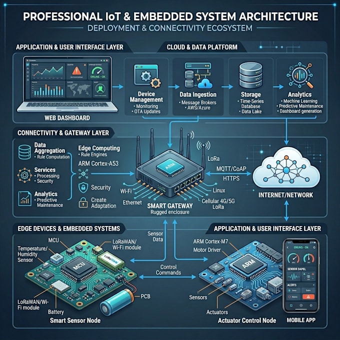 design iot system with pcb and embedded code