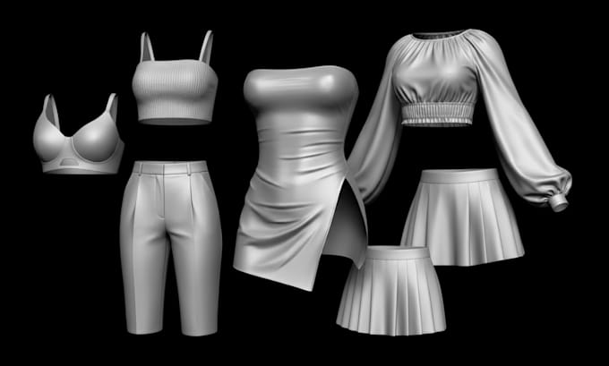 create realistic 3d second life clothing 3d garment mesh outfits fivem sims rigg