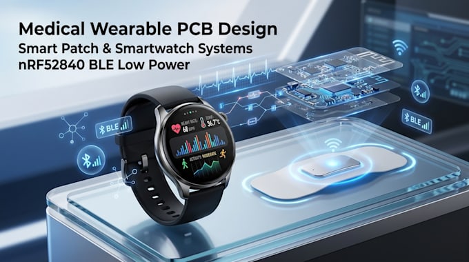 design medical wearable and smart patch pcb with nrf52840