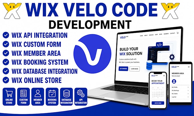 develop wix velo code, wix studio, wix database dynamic pages, api integration