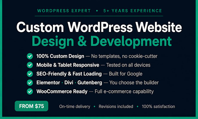design and develop a custom wordpress website from scratch