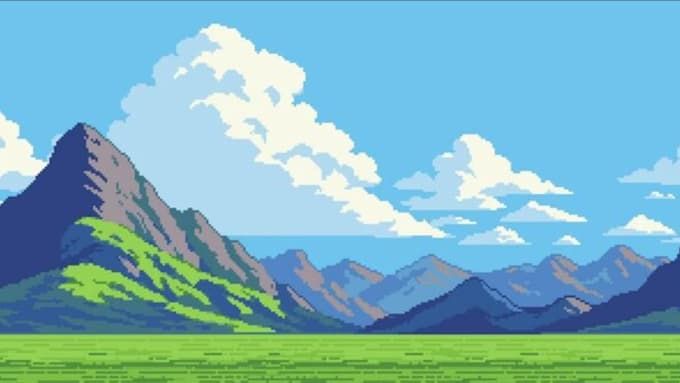 create pixel art background landscape art game environment pixel game map