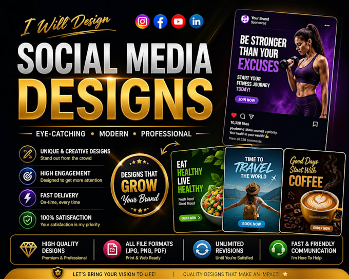 design social media posts banner and canva design