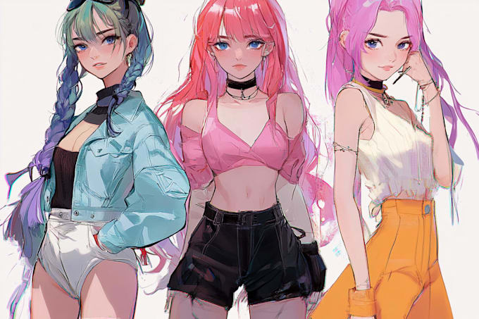 draw anime illustration with detailed background