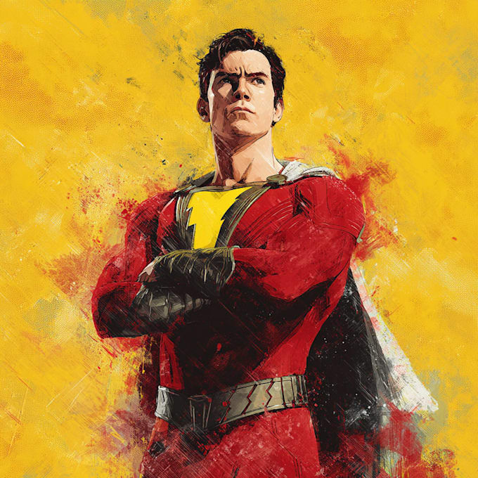 create marvel dc style superhero illustration