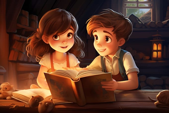 digitally paint colourful children book illustrations