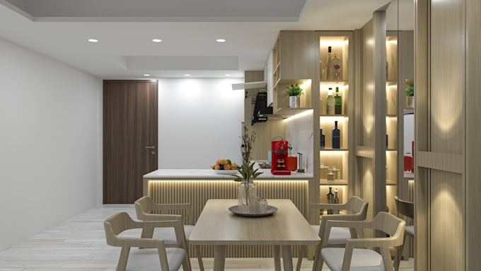 create professional interior design concept and 3d visualization