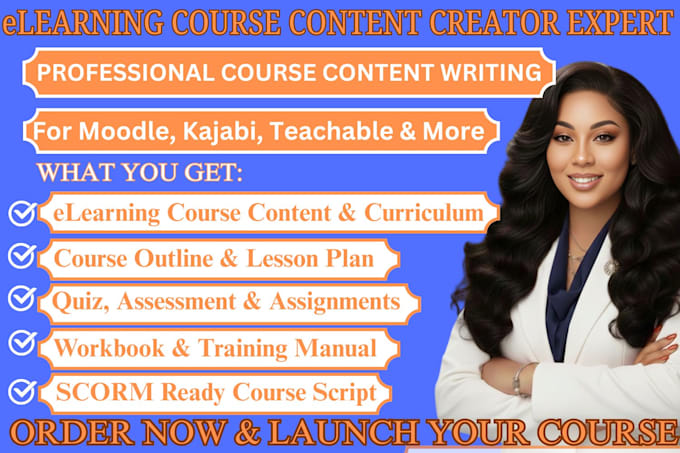 create online course content, elearning course curriculum and training manual