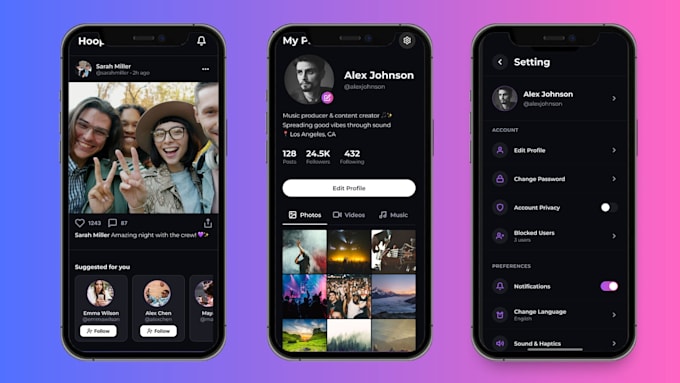 build a professional flutter app for ios and android with modern UI