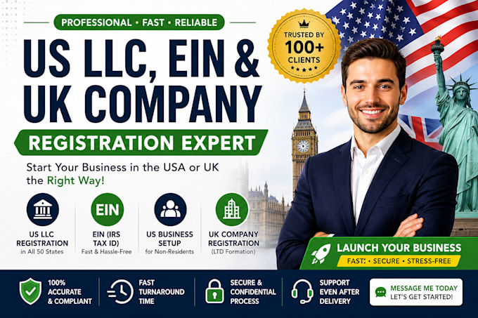 do US llc registration, ein, and UK company registration
