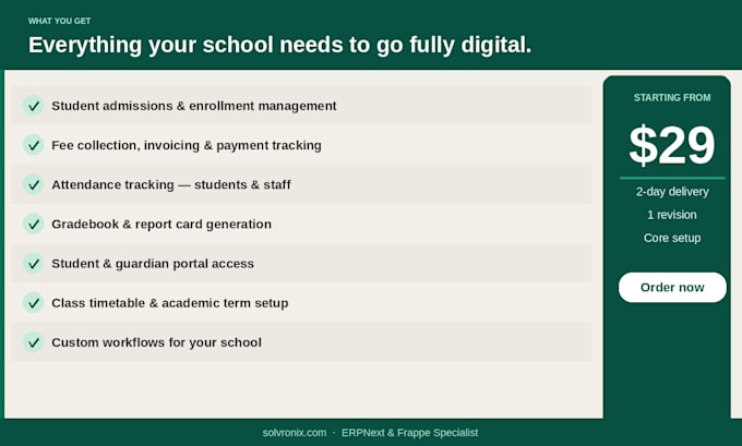 set up erpnext school management system for private schools