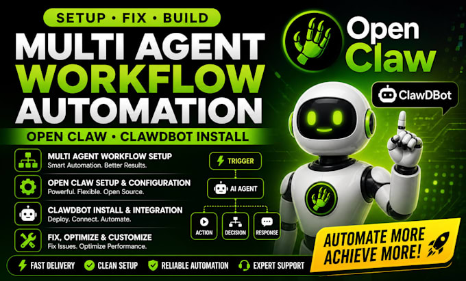 setup, fix, build multi agent workflow automation open claw, clawdbot install