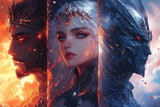 draw fantasy character portrait as warrior mage or elf