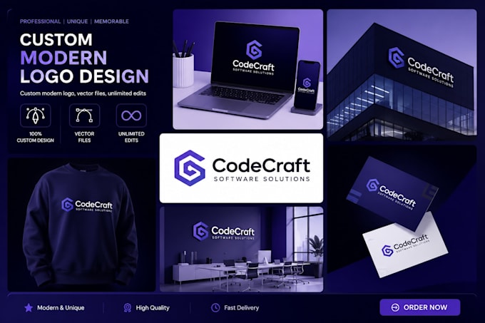 create a modern logo for software business startup