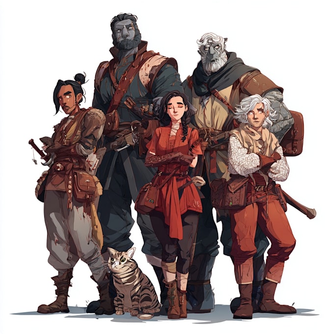 design a dnd party art and group art