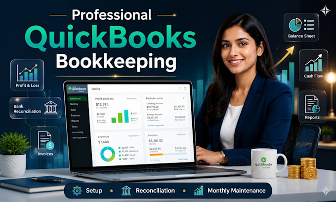 do professional quickbooks online bookkeeping, cleanup, catchup and setup