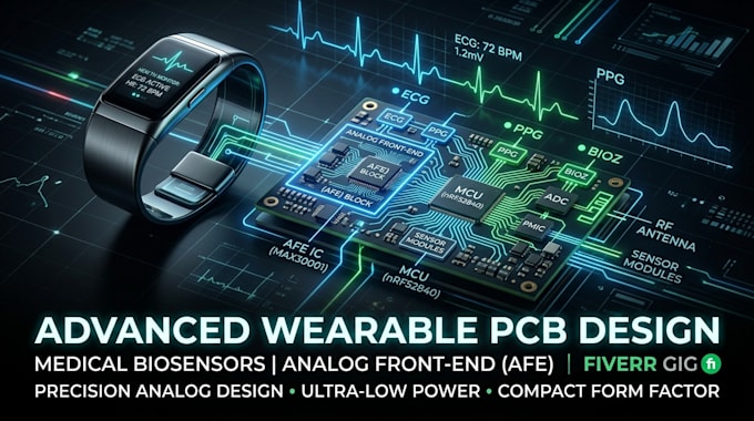 design advanced wearable pcb medical biosensor with analog front end afe