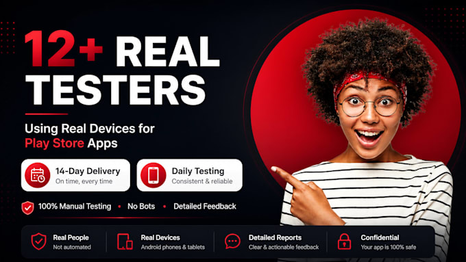 provide 12 testers for google play closed testing for 14 days 12 app tester