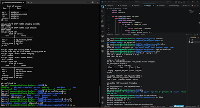 build automated data pipelines using python, sql, and apis