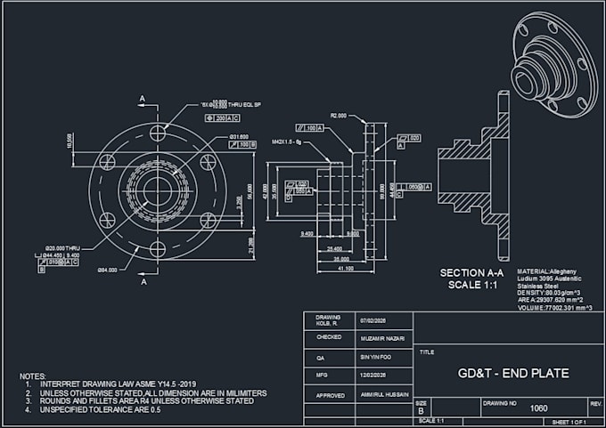 Draft mechanical drawings and technical details in 2d and 3d autocad by ...