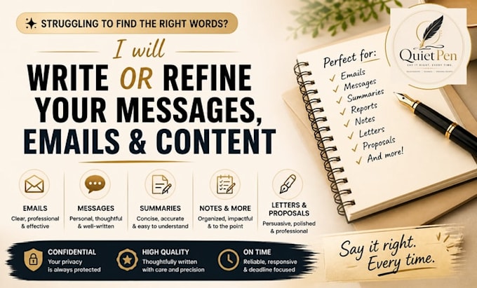 write or refine professional messages, emails and content