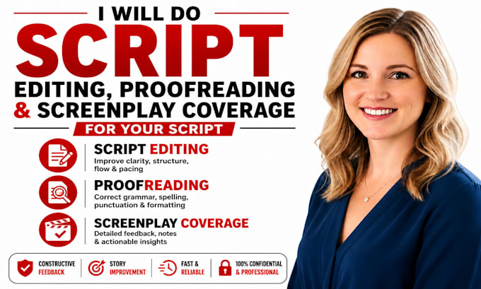 do script editing, proofreading and screenplay coverage for your script