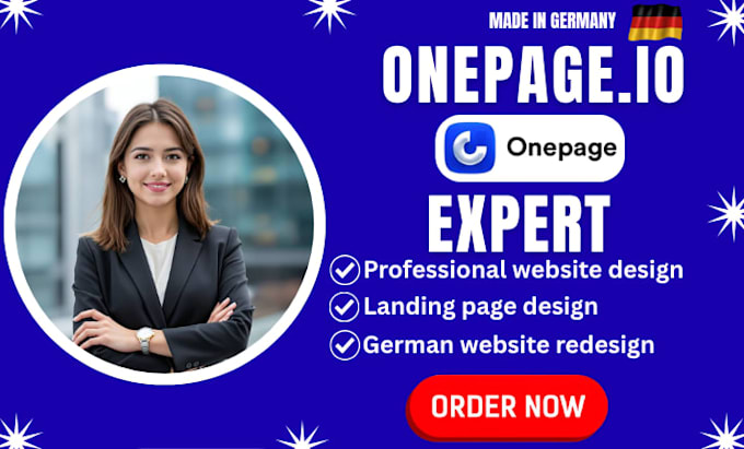 design and redesign high converting onepage german website with onepage io