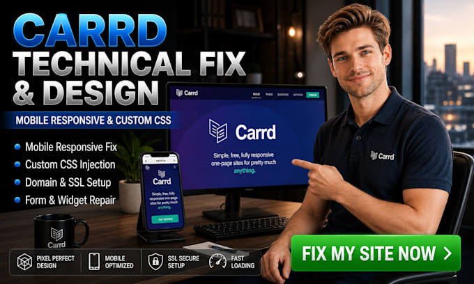 fix carrd website bugs custom css and responsive mobile issues