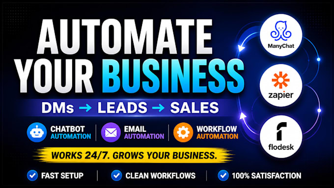 build  manychat chatbot flodesk email automation zapier integration