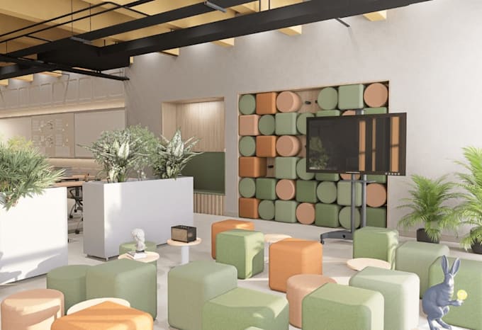 walkthrough3d modern training room interior,furniture sets,learning space layout