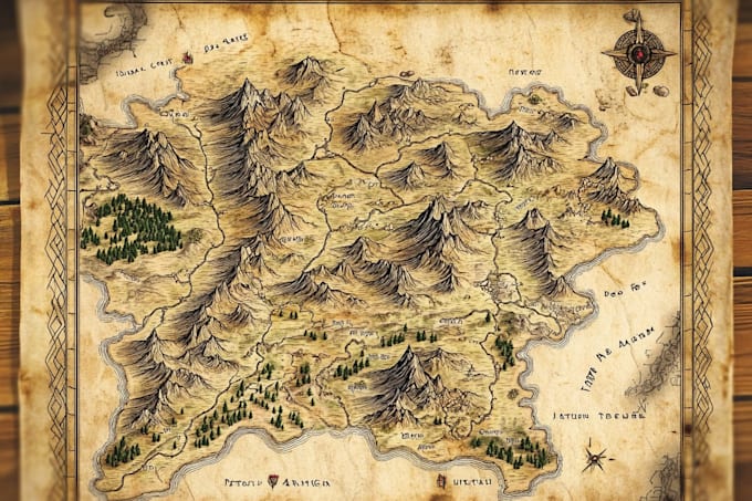 create a custom map illustration in vector style