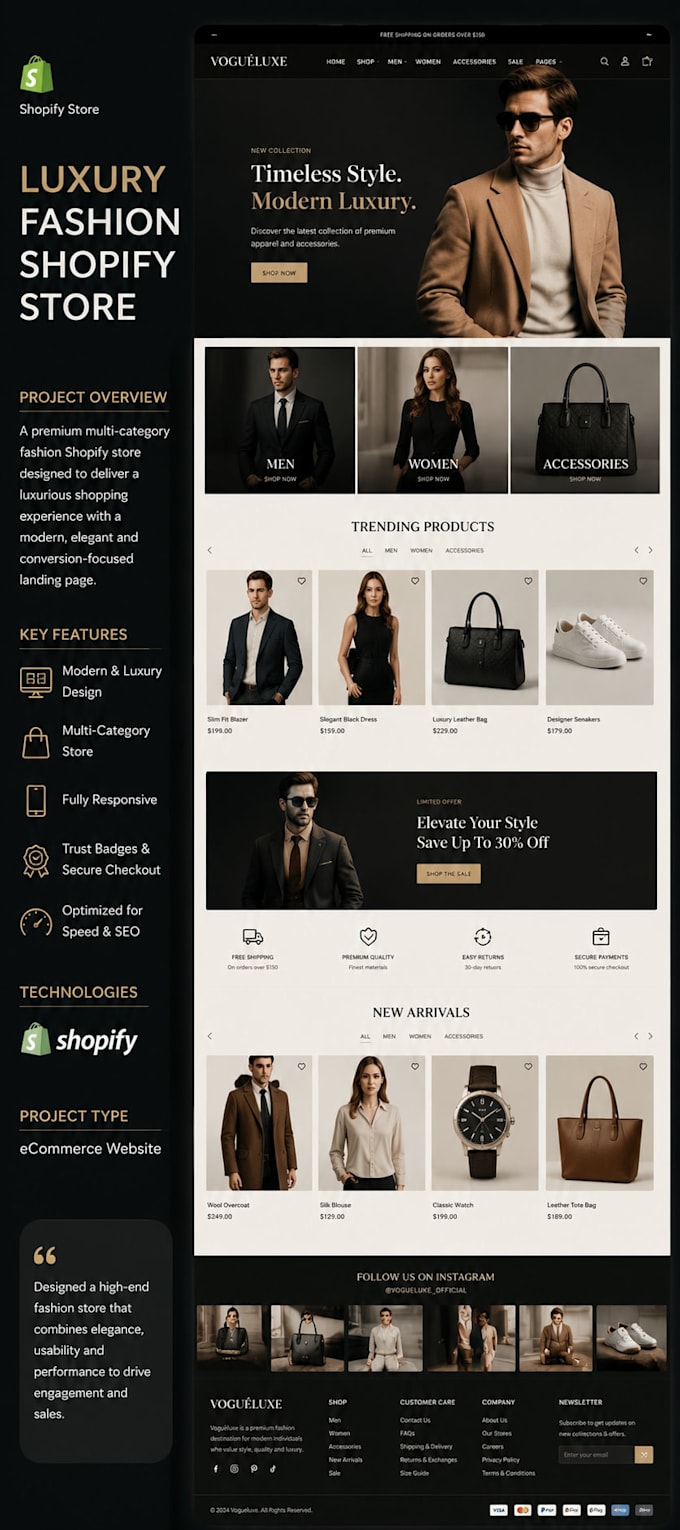 design modern shopify store or redesign shopify website