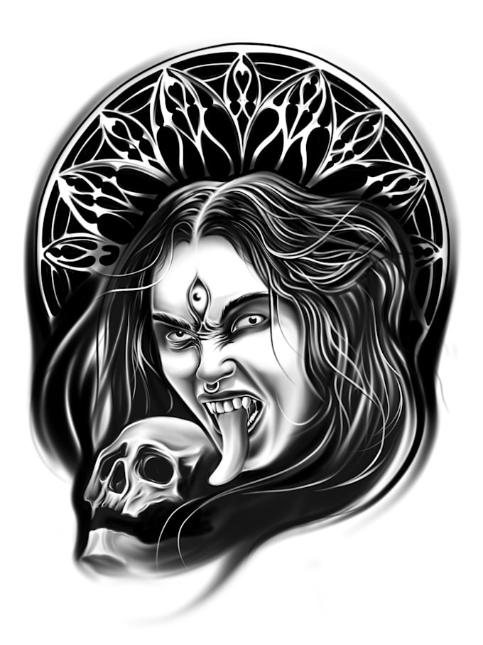 design custom tattoo illustration for brand and merchandise