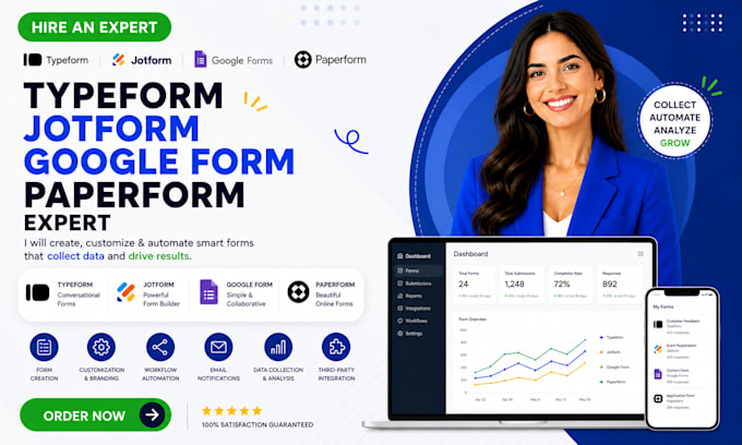 create typeform, jotform, google forms or paperform with logic