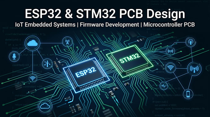 do esp32 and stm32 pcb design, iot embedded pcb firmware dev microcontroller pcb
