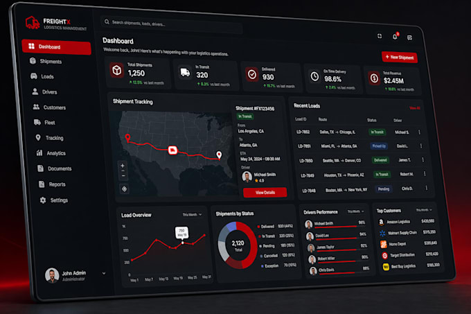 build a custom freight, logistics, trucking web application