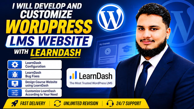 develop and customize wordpress lms website with learndash