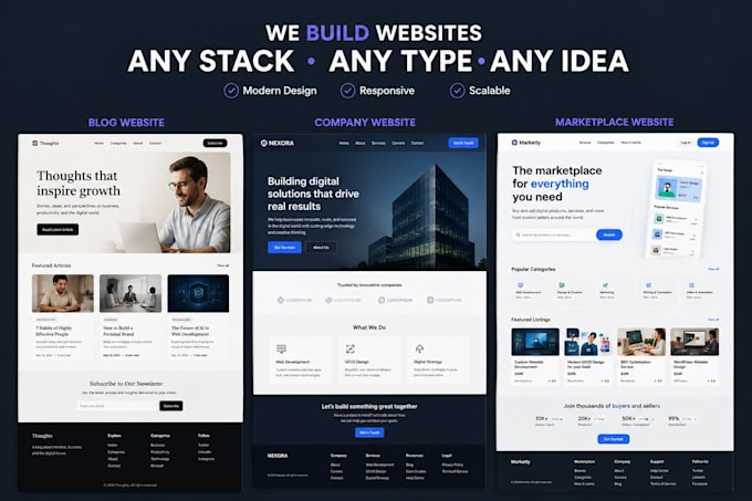 custom website backend, frontend web developer