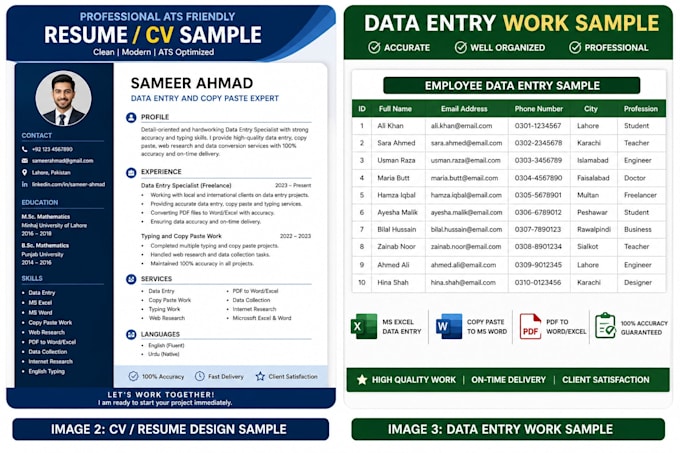 design professional ats friendly resume CV