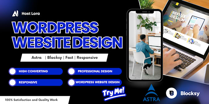 design wordpress website with astra or blocksy theme fast