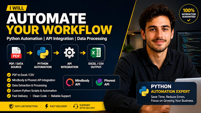 create python automation for bank PDF, mindbody phorest API