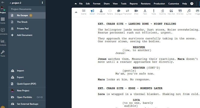 write your screenplay, script or story idea