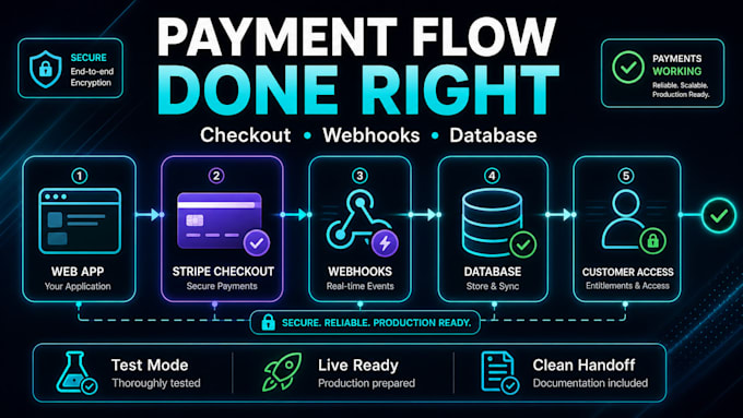 integrate stripe payments, subscriptions, webhooks, and connect