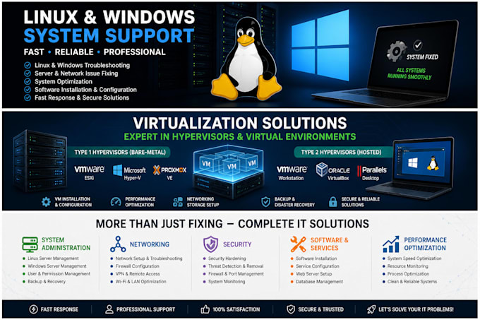 linux and windows server troubleshooting and support