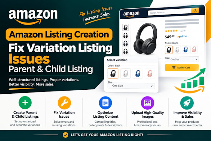 amazon listing creation fix variation listing issues parents child listing