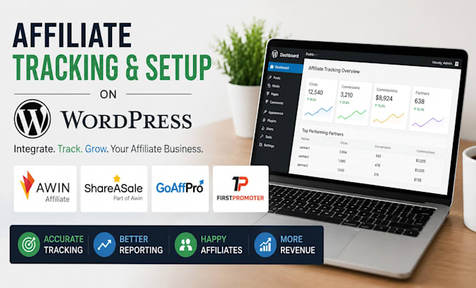 setup affiliate tracking and integrate awin shareasale goaffpro on wordpress